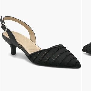 Adrienne Vittadimi Black Slingback Heels